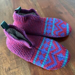 Bombas Slippers XS Cozy Geometric Pattern Ankle Booties Warm Indoor Shoes Lined